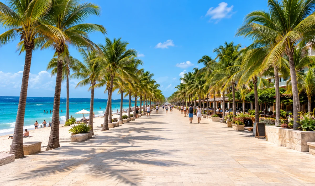 Playa del Carmen beach city on the Riviera Maya coast